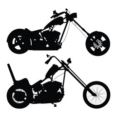 Set of Old School chopper bike black silhoueete icons Illustration Vol 02 © Ibrahim