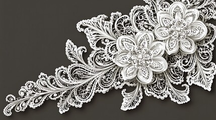 Fototapeta premium Elegant White Floral Design with Intricate Details