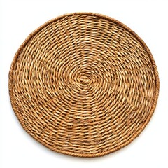 Obraz premium a rattan placemat isolated on a white background