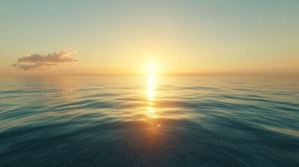 Naklejka premium Ocean sunset tranquil sea horizon calm background travel