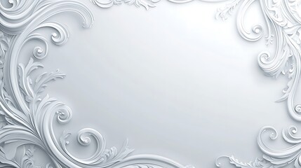 Elegant White Floral Frame Design Background