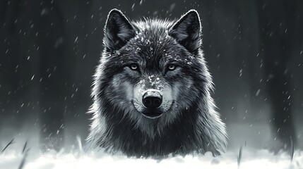 Obraz premium wolf eyes snow fierce wild photo