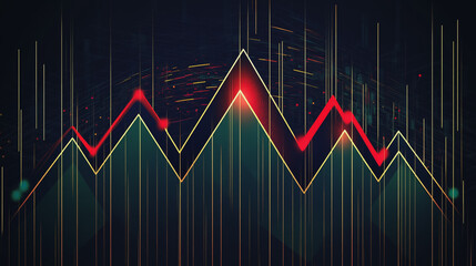 Fototapeta premium Abstract dark blue background with Colorful charts and graphs with statistics to innovative analyze business potential and forecast future development of companies growth.