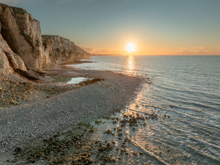 Vue aérienne falaise de Normandie