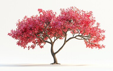 Collection Beautiful 3D Trees Isolated on white background , Use for visualization in architectural design or garden decorate