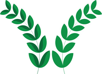 Green leaves vector on a white background