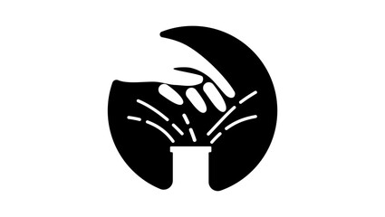 Obraz premium Warning High Pressure Symbol Sign, black isolated silhouette