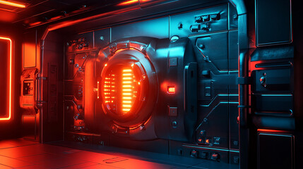 Obraz premium Security vault with intricate locking mechanisms