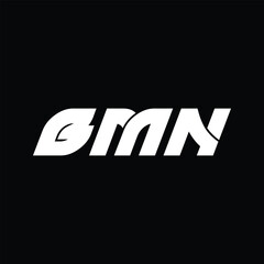 BMN letter technology logo design on black background. BMN creative initials letter IT logo concept. BMN setting shape design