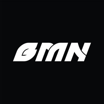BMN letter technology logo design on black background. BMN creative initials letter IT logo concept. BMN setting shape design