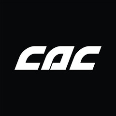 CAC letter technology logo design on black background. CAC creative initials letter IT logo concept. CAC setting shape design