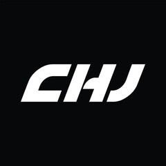 CHJ letter technology logo design on black background. CHJ creative initials letter IT logo concept. CHJ setting shape design