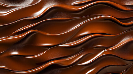 Obraz premium Shiny melted chocolate with ripples