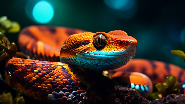 Close-Up View of an Axanthic Ball Python in Its Natural Habitat, Showcasing the Intricate Patterns and Textures of the Surrounding Environment, Highlighting Its Unique Coloration and Features