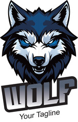 Naklejka premium wolf head mascot esport logo