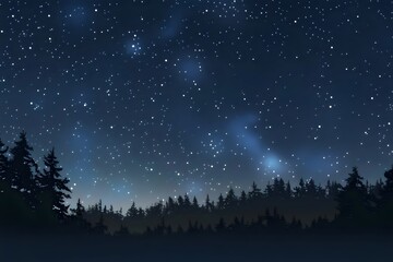 Fototapeta premium nighttime landscape featuring a clear, star-filled sky with the Milky Way prominently visible across the scene.