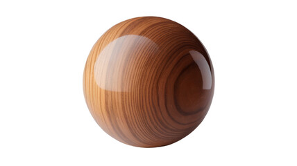 Polished Wooden Sphere with Natural Grain Pattern and Glossy Smooth Finish