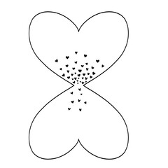 Heart shape outline doodle Art Design, Heart Illustration line.