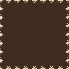 Garlic white onion pattern watercolor illustration on chocolate background. Autumn pattern