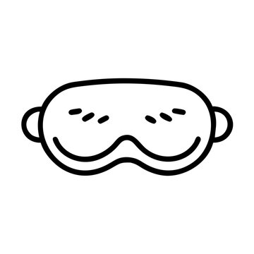 recommend clip art: Sleep mask icon in black outline style