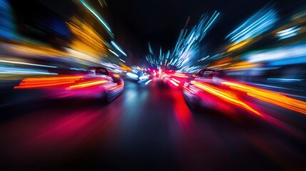 Dynamic Kart Racing Action with Motion Blur