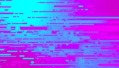 Abstract Digital Glitch Art in Pink and Blue Hues