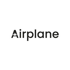 Airplane text vector logo design