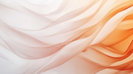 Fototapeta premium Abstract flowing fabric in orange and white hues.