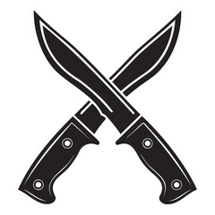 Black Knife Silhouette Vector Clean Design Isolated on Transparent background
