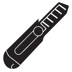 Knife Icon Silhouette with Sharp Blade Simple Vector on Transparent Background