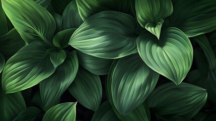 fresh green leaves, captured with a shallow depth of field, where the foreground is sharp and vibrant