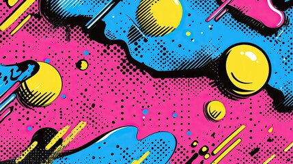 Vibrant Pink Blue Pop Art Abstract Background Design