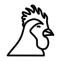 Hen Vector Line Icon Design