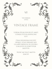 Rectangular frame. Vintage design of the page.