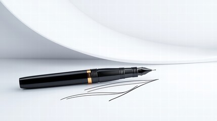 Naklejka premium A sleek black eyeliner pen with precise lines drawn on a white paper background.
