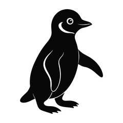 Naklejka premium baby penguin on a white vector illustration
