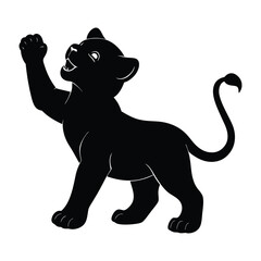 baby panther cartoon vector illustration