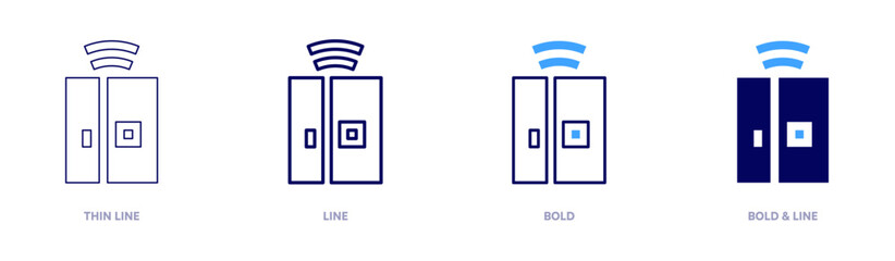 Large fridge icon in 4 different styles. Thin Line, Line, Bold, and Bold Line. Duotone style. Editable stroke