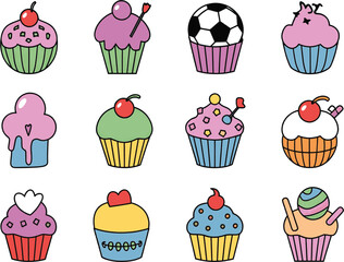 set of cupcakes