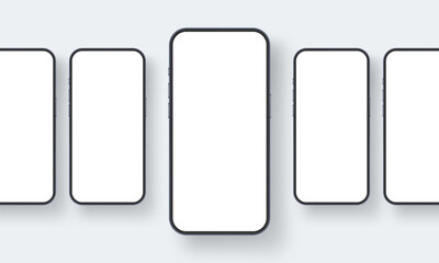 Smartphones Screens Mockups For Showing Your Mobile Design. Vector Illustration