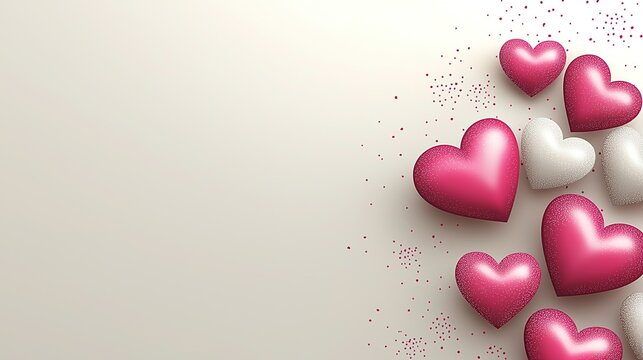 Minimalist Valentine's day background with text space for banners, posters or valentine's day greeting cards. Valentine's day celebration graphic resources