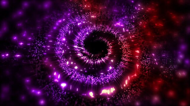 Fairytale illumination. Golden spiral fireworks of an illusory galaxy
