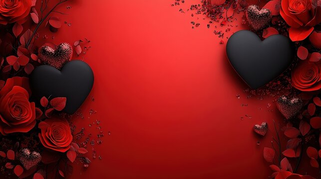 Minimalist Valentine's day background with text space for banners, posters or valentine's day greeting cards. Valentine's day celebration graphic resources