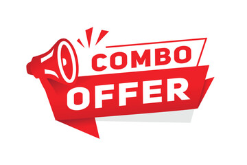 Combo offer banner, sign announcement vector illustration design with megaphone icon. web element or template design.