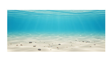 Obraz premium Stunning Underwater Scene Peaceful Ocean Floor with Sandy Bottom isolated on white background. Generative AI