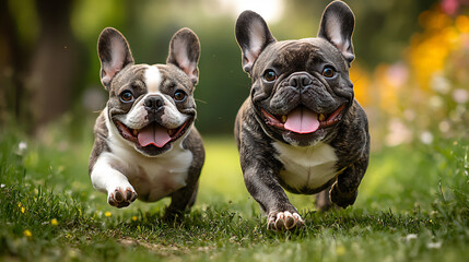  french bulldog running in circles