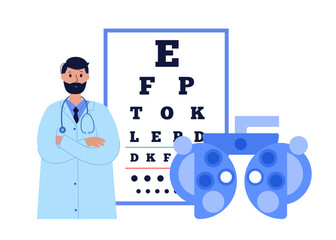 Eyesight examination concept