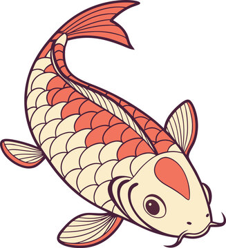 orange koi fish swimming clip art preview