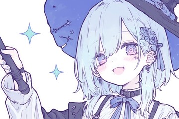 A Cute Anime Girl Holds a Magical Wand