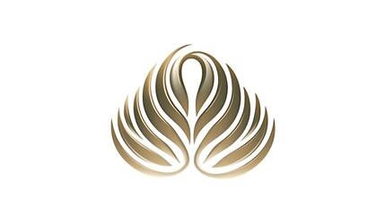 Abstract Golden Floral Design Emblem